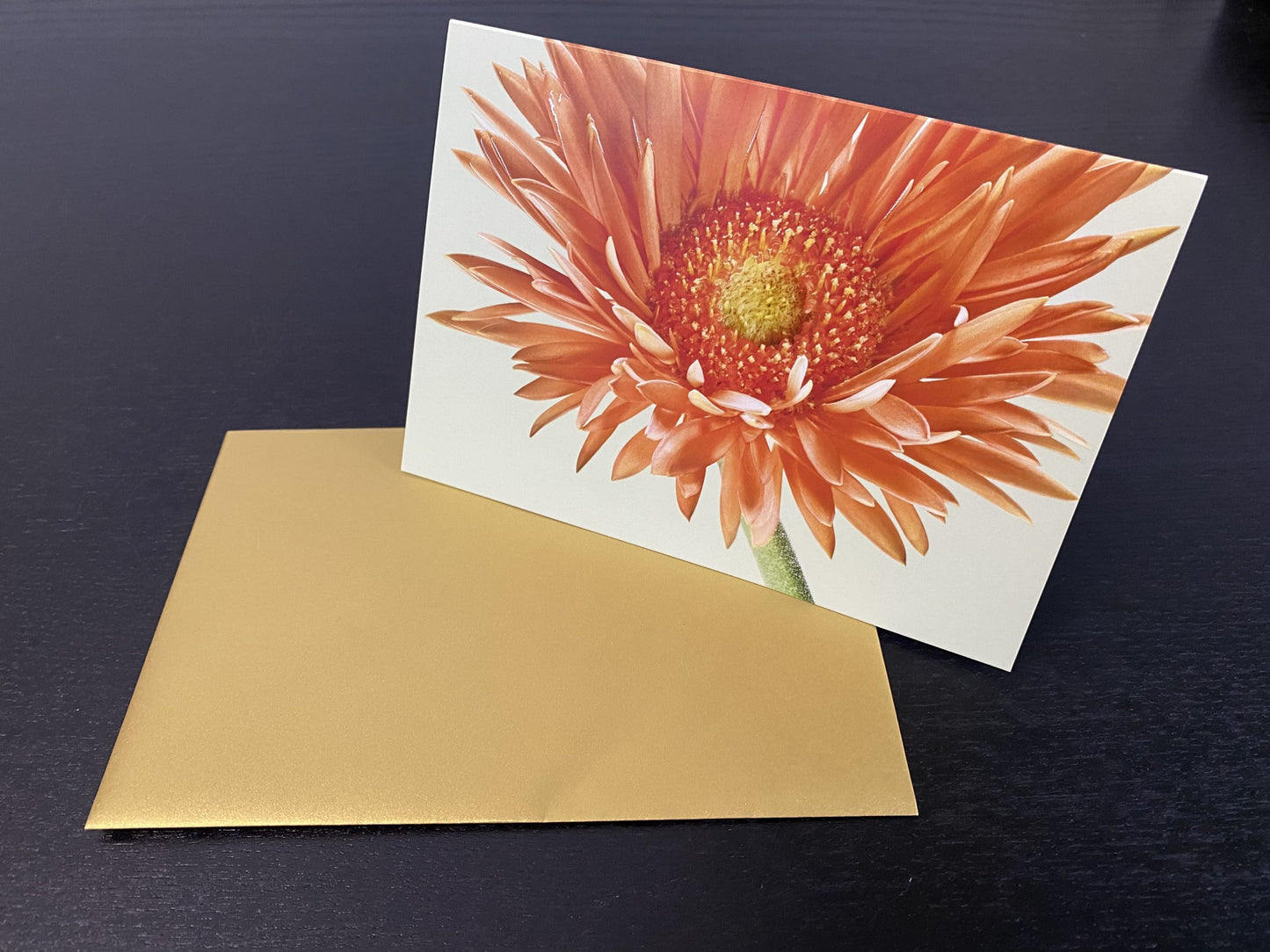 Grußkarte "orange Gerbera"